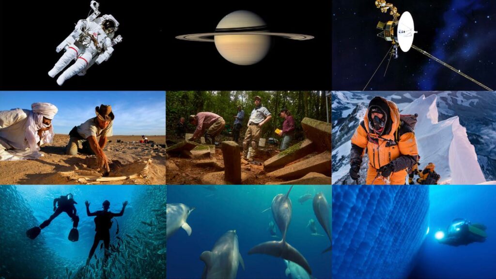 Photo collage of exploration activities