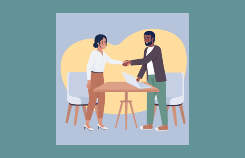 Two people shaking hands