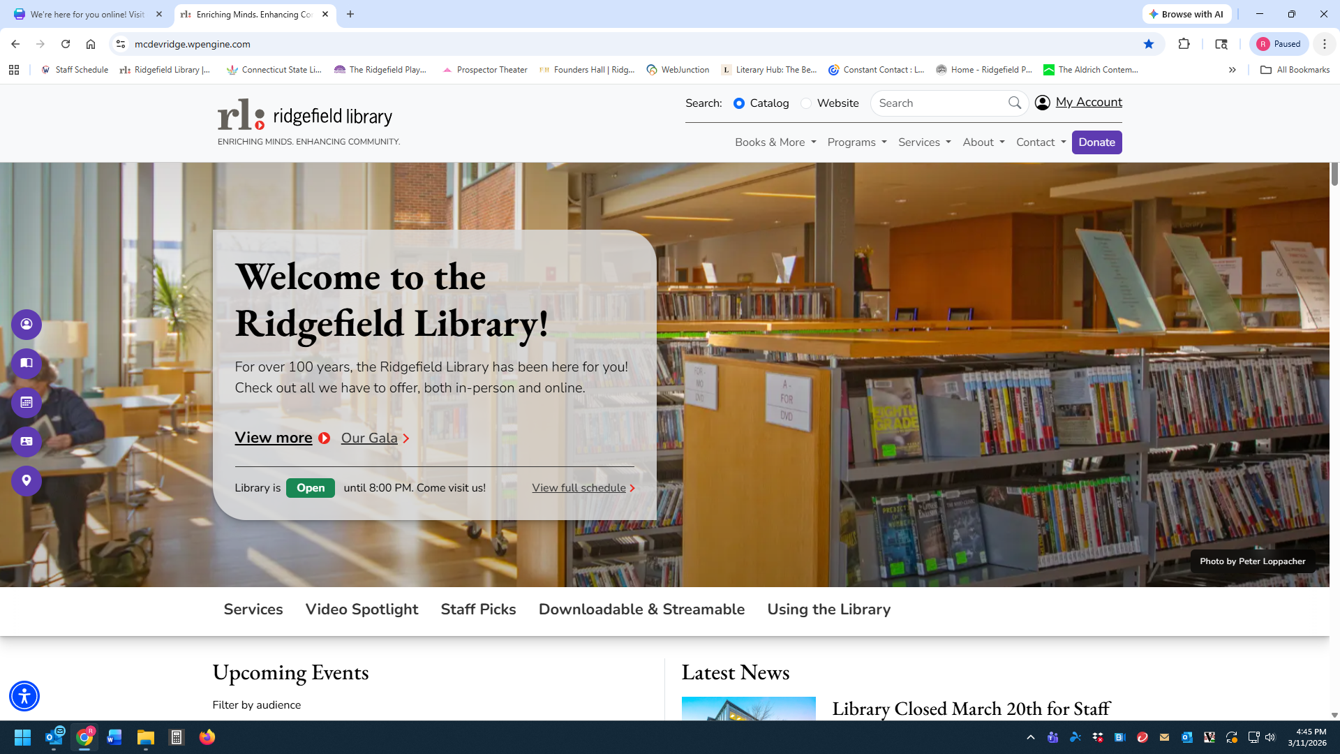 screenshot of a homepage