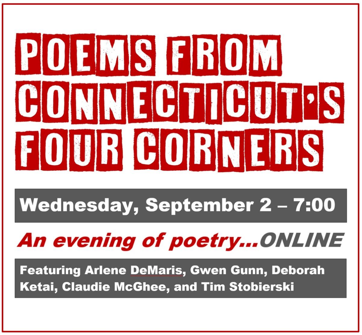9/2/26: Poems From CT’s Four Corners (ONLINE)